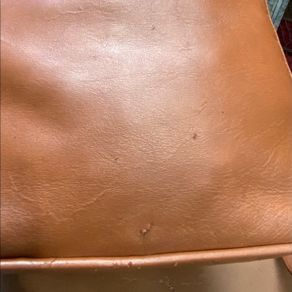 Vintage Coach XL British Tan Leather Rucksack Travel Bag Carry On Backpack - Picture 9 of 11